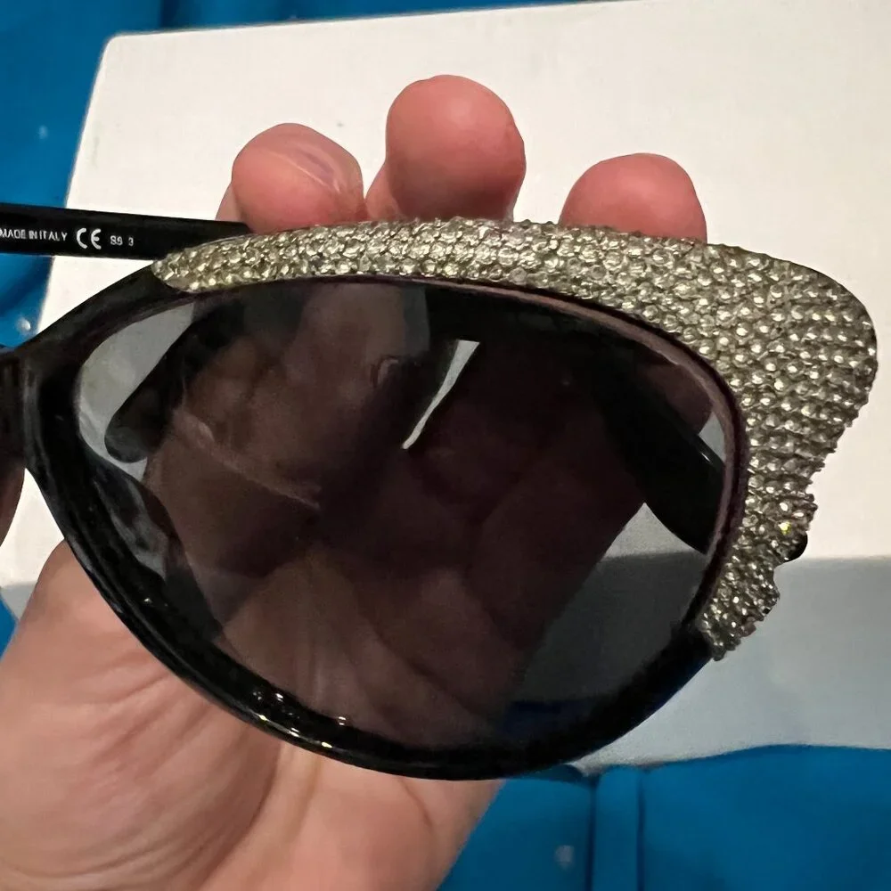 Valentino Sunglasses - Black with Crystals - Picture 8 of 14